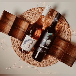 Solid wood wave wine rack center piece